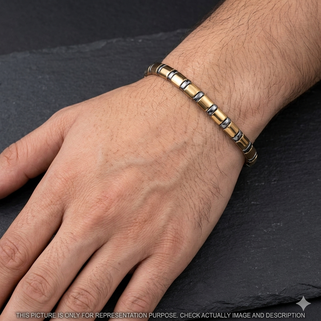 Silver Mens Bracelet Italian Rosegold & Platinum Finished
