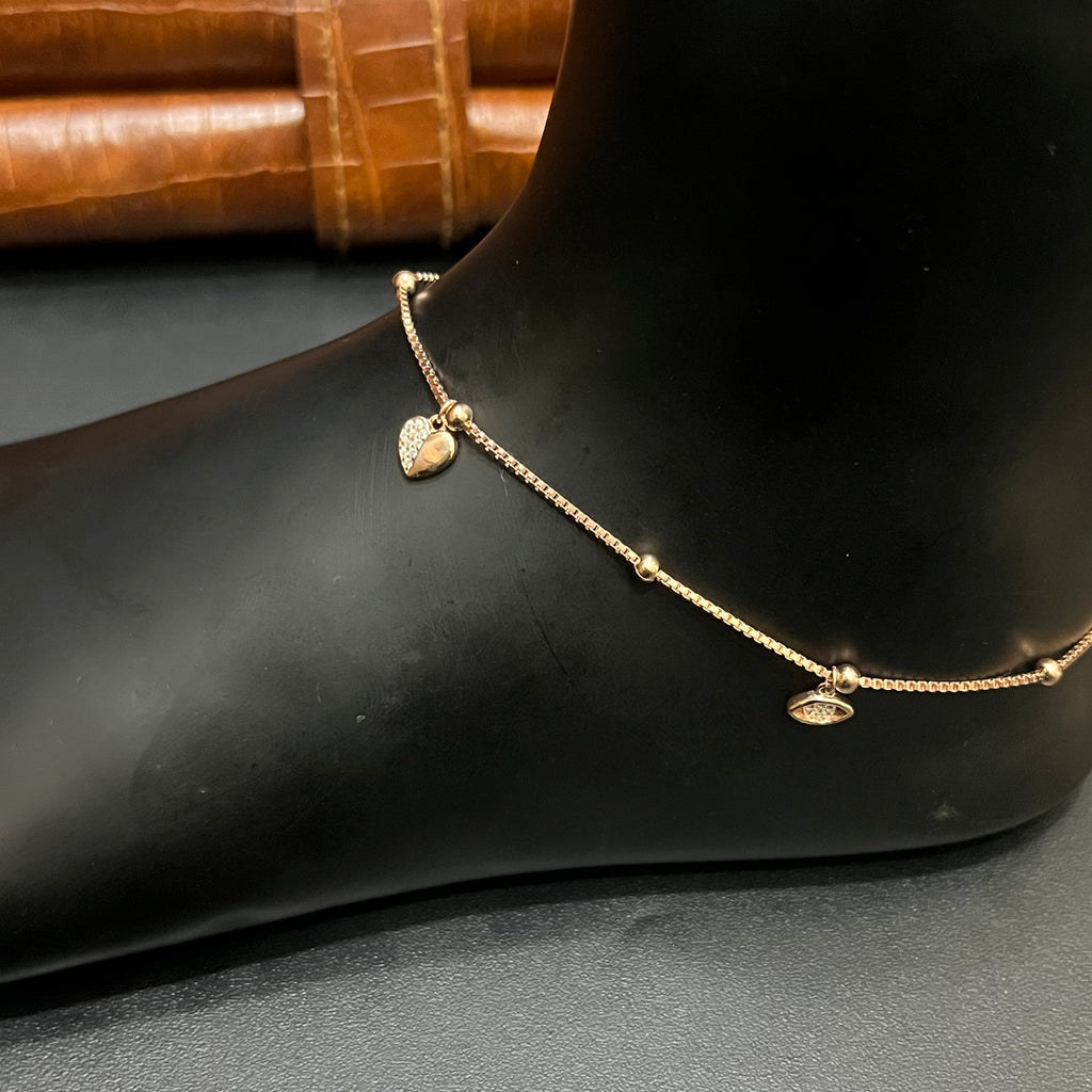 Silver Ladies Anklet Fancy Vibe Keys Edition Rose Gold M01 925
