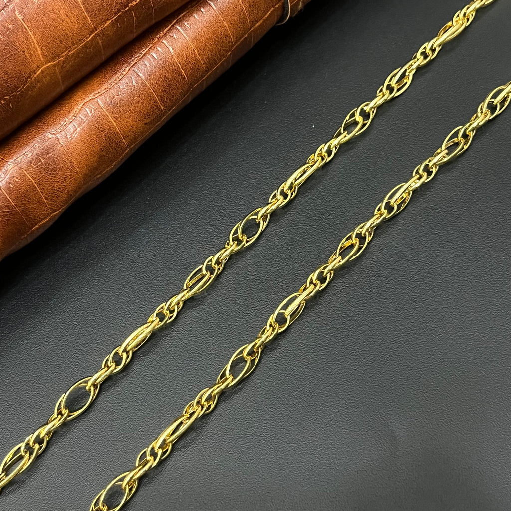 Silver Mens Indo Italian Chain Gold Finished Links01