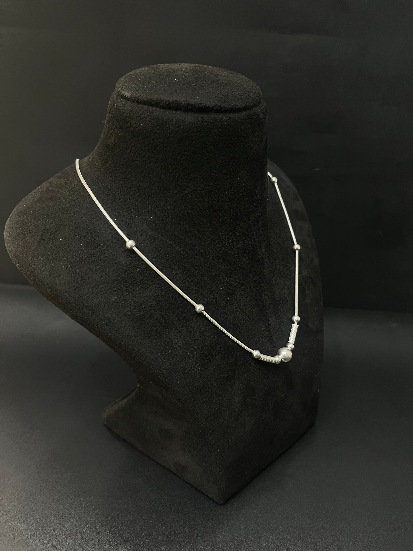 Ladies Silver Chain Triple Balls