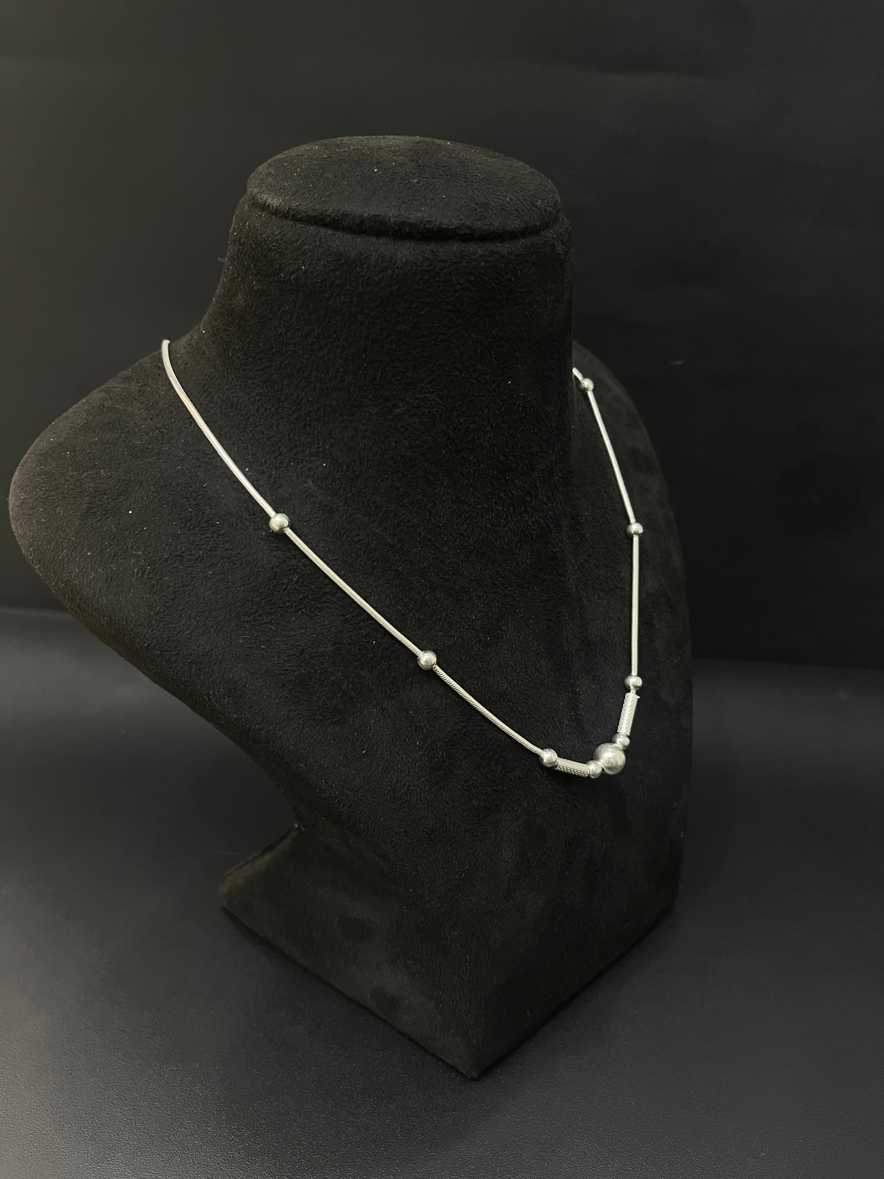 Ladies Silver Chain Triple Balls