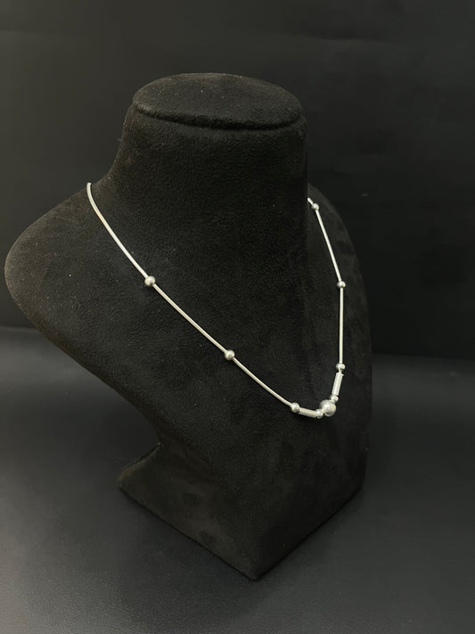 Ladies Silver Chain Triple Balls