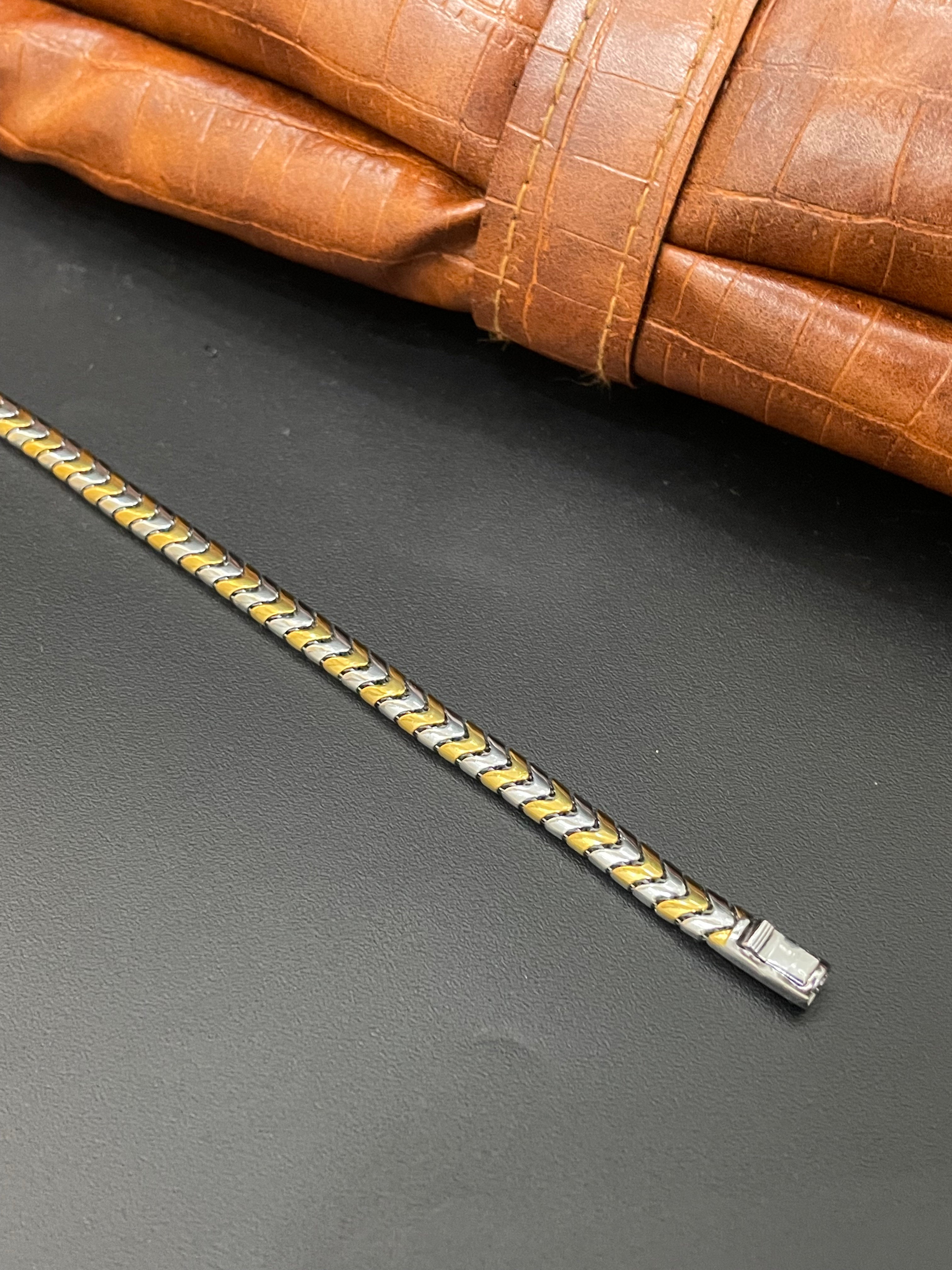 Silver Men's Bracelet Two Tone TT2 925