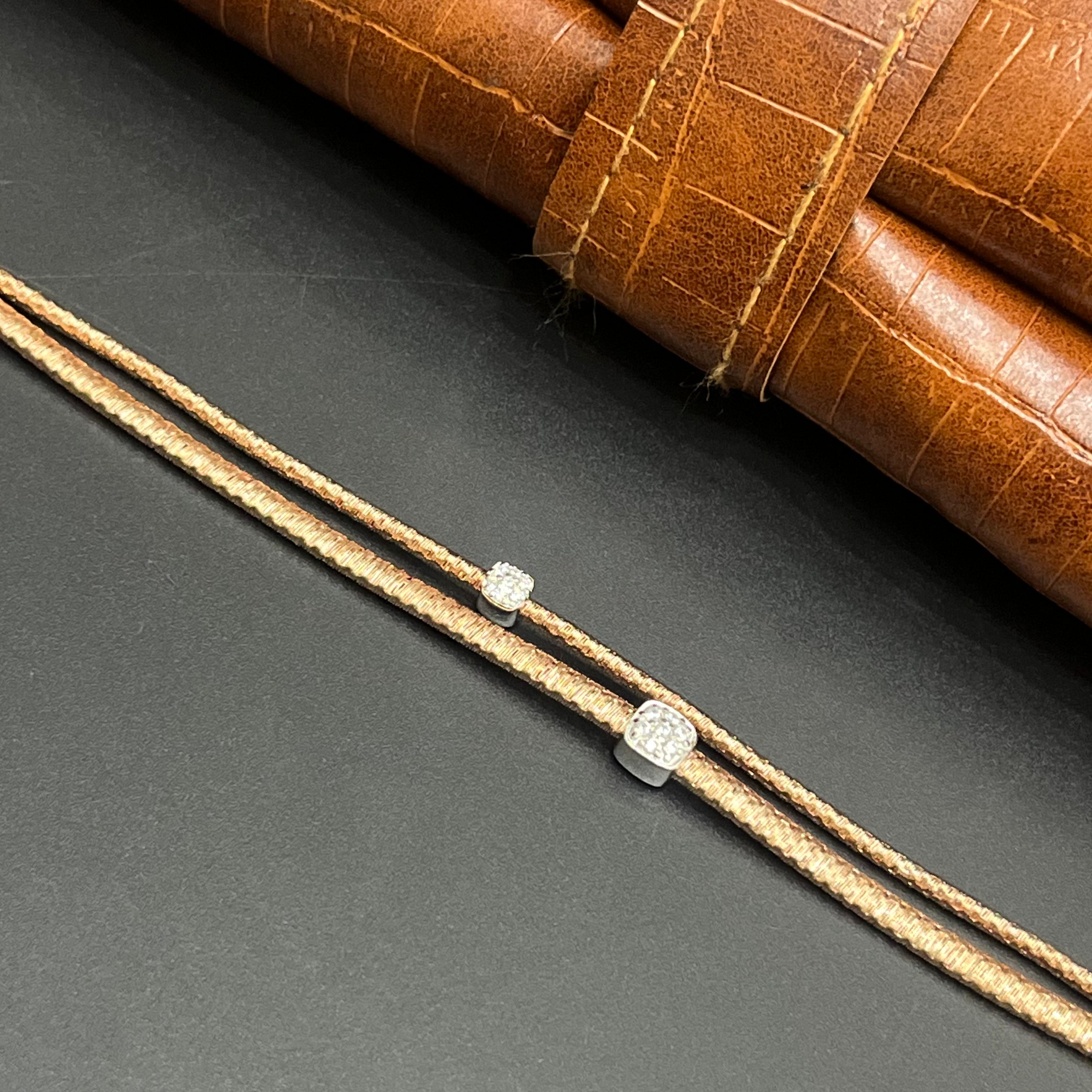 Silver Ladies Bracelet Italian 4 Rose Gold M01 925