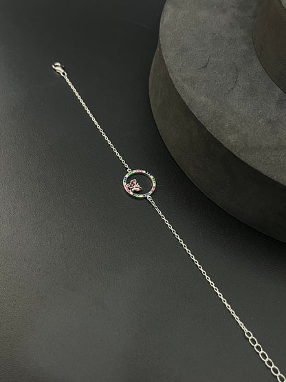 Silver Ladies Bracelet Butterfly