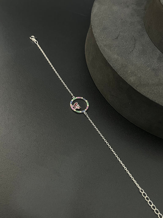 Silver Ladies Bracelet Butterfly