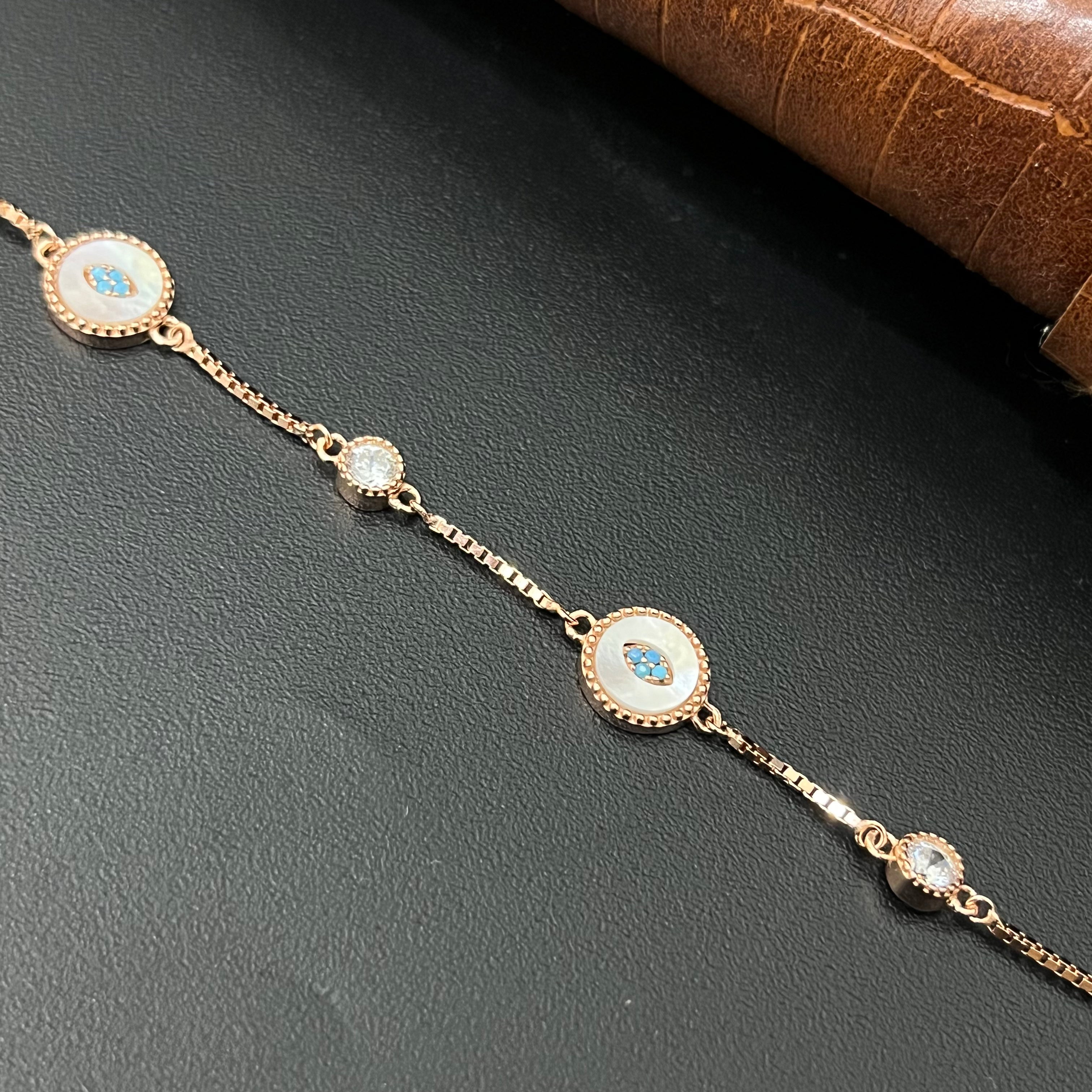 Silver ladies Bracelet Circle Rosegold 925