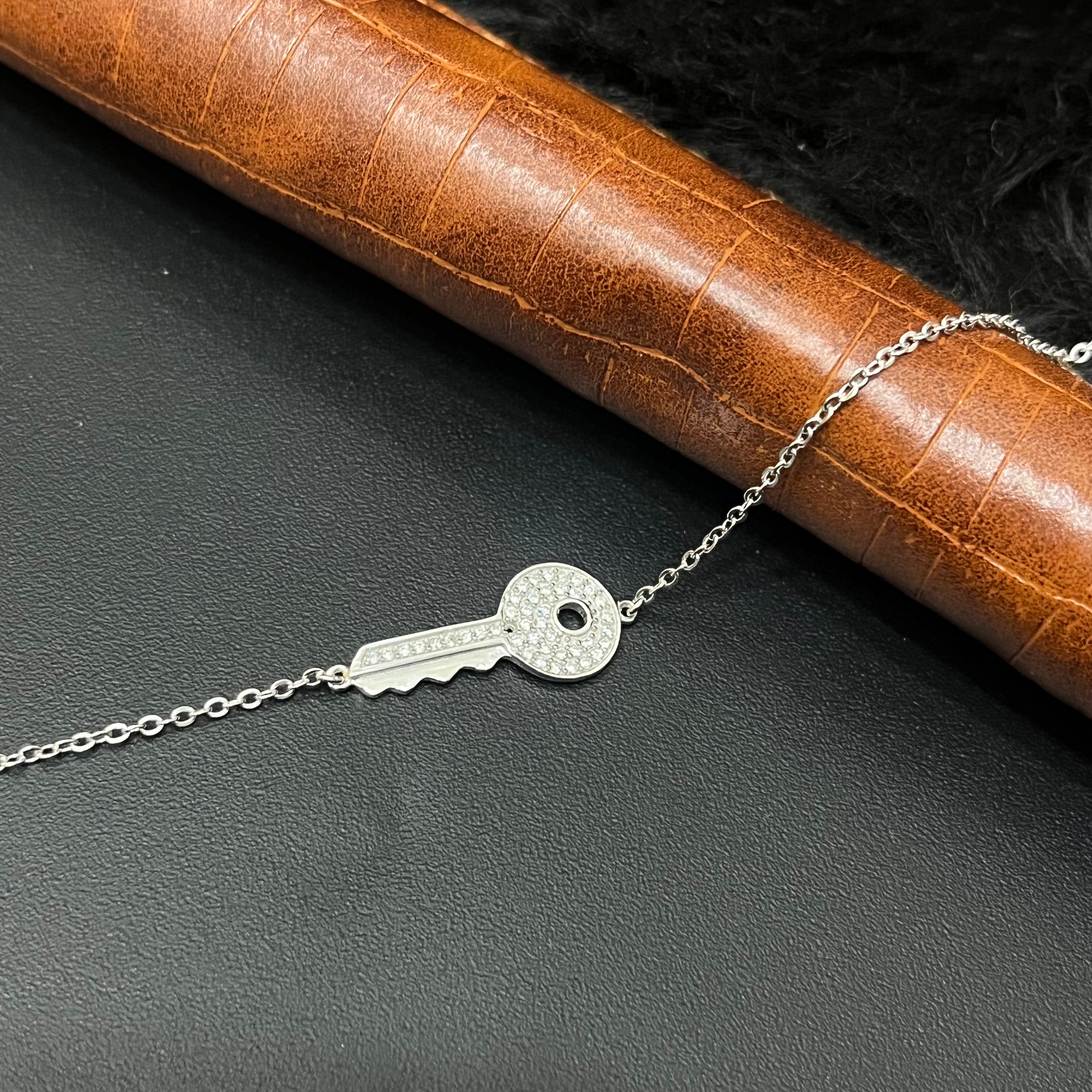 Silver Ladies Bracelet Key