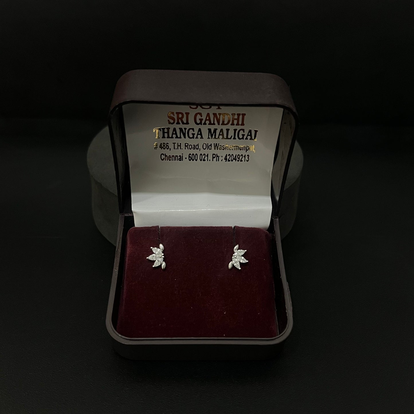 Silver Second Studs Sparks Platinum Finished