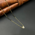 Silver Ladies Chain Black Beads Gold Finished