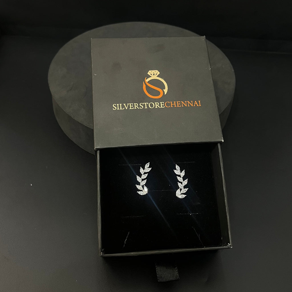 Silver Ear Cuff Floral Petal