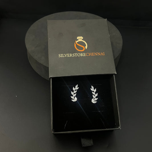 Silver Ear Cuff Floral Petal