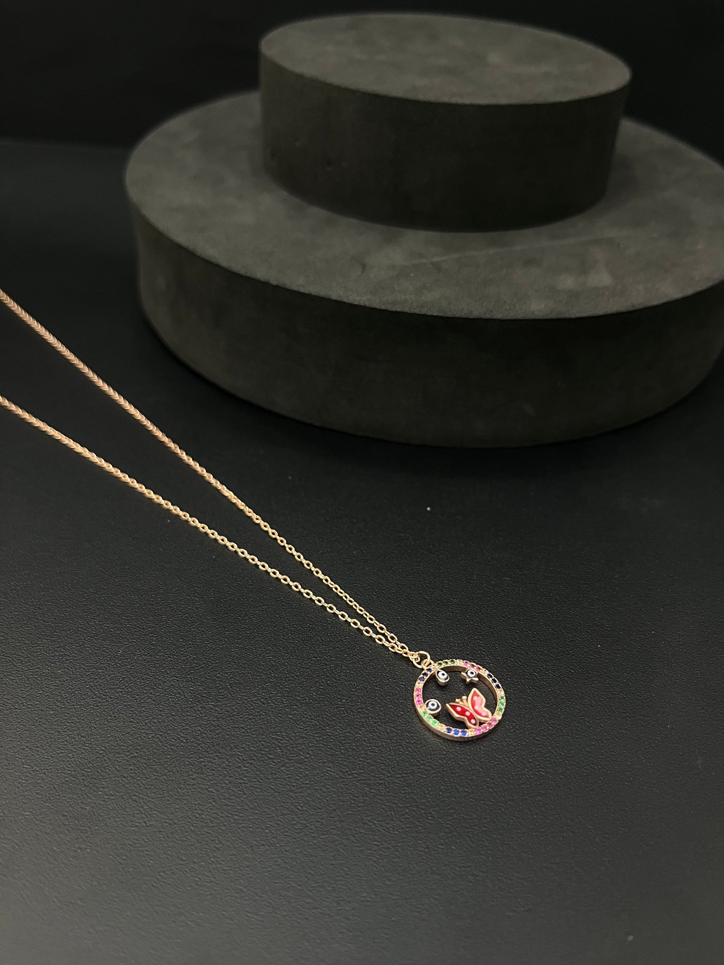 Ladies Silver Chain Butterly Rosegold