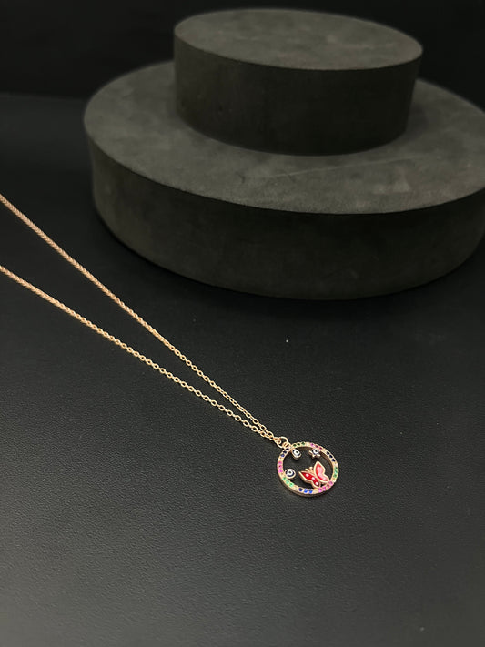 Ladies Silver Chain Butterly Rosegold