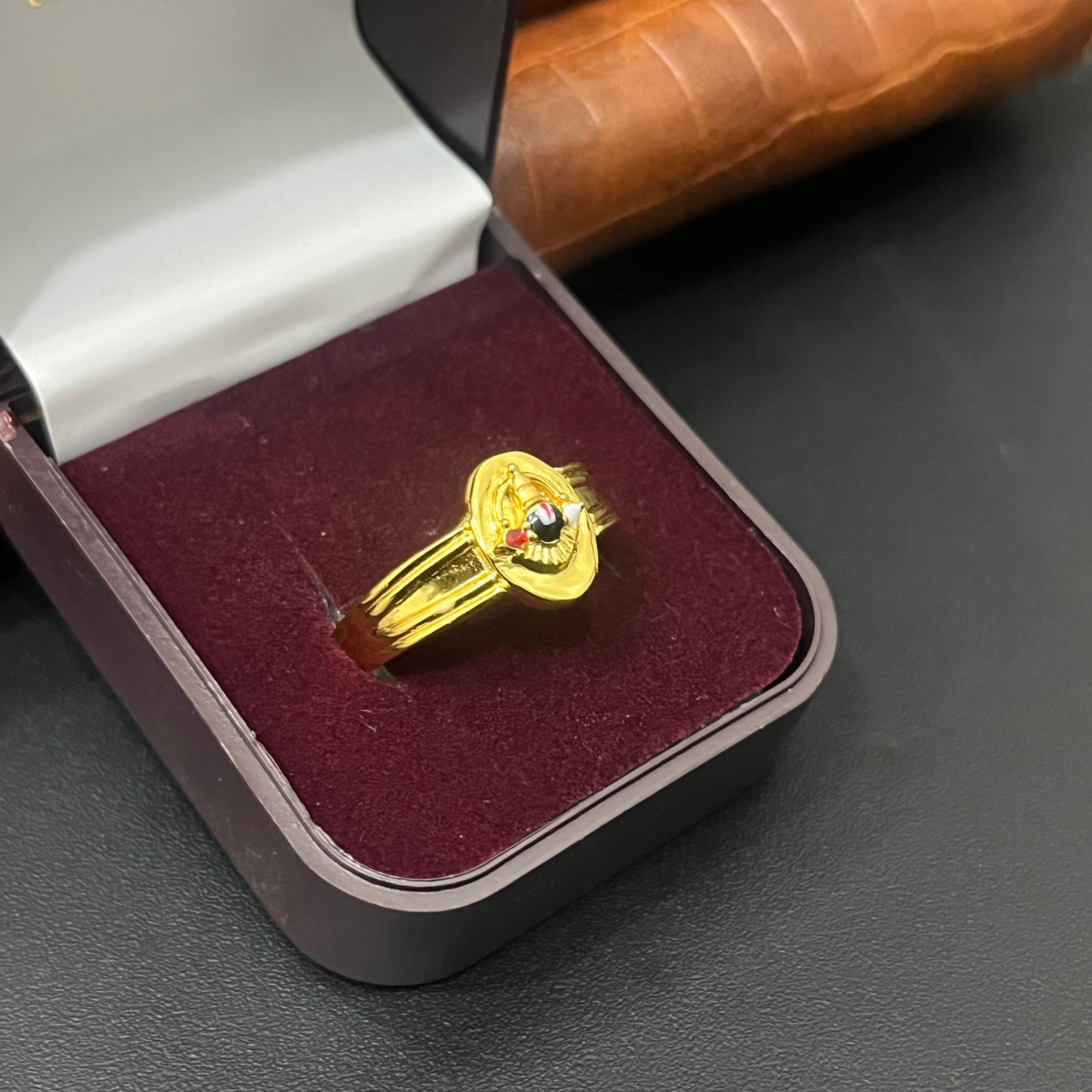 Silver Ring Tirupathi Balaji Gold Finished 925 5