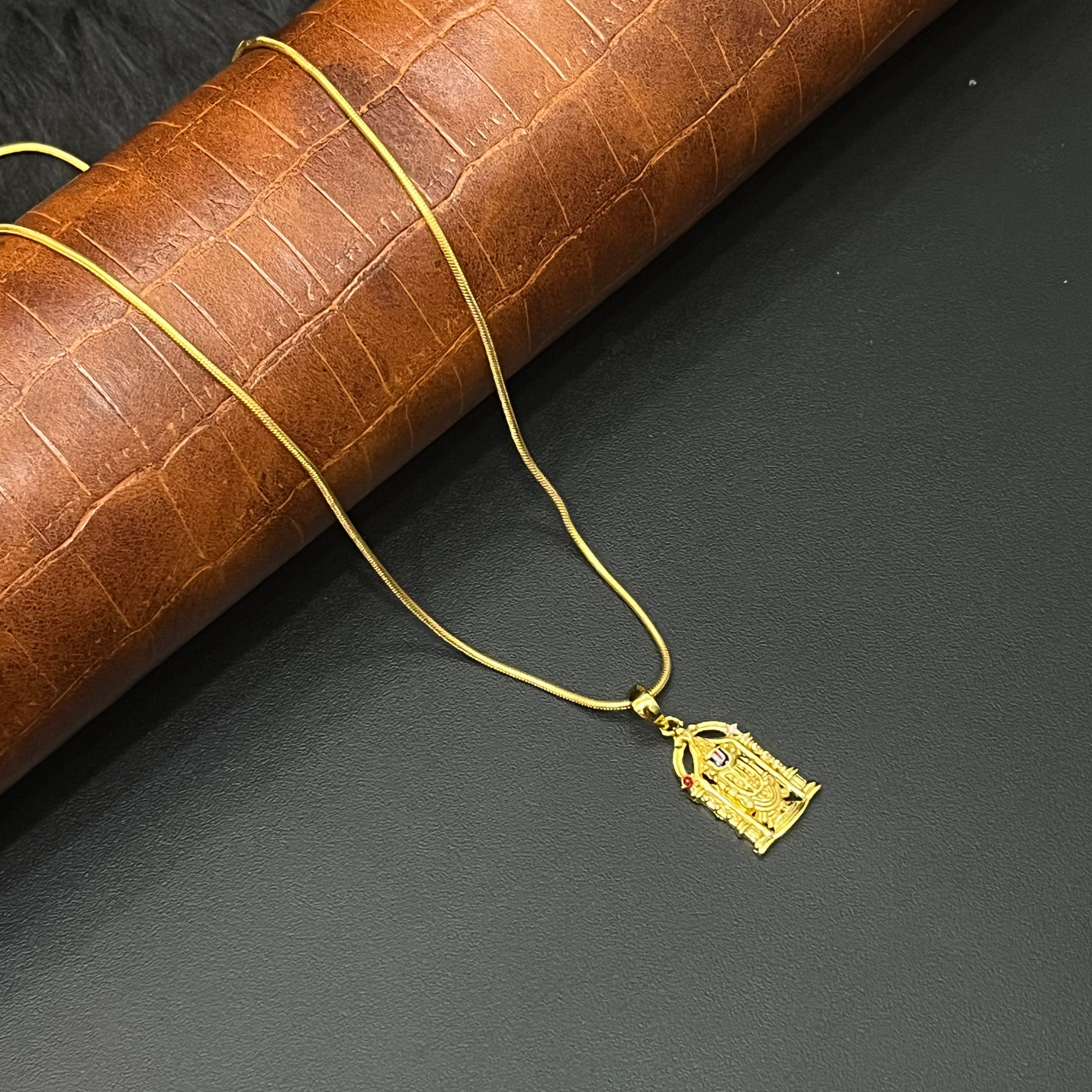 Silver Perumal Gold Finished Pendant