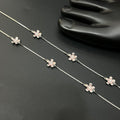 Silver Ladies Anklet Triple Flpwer