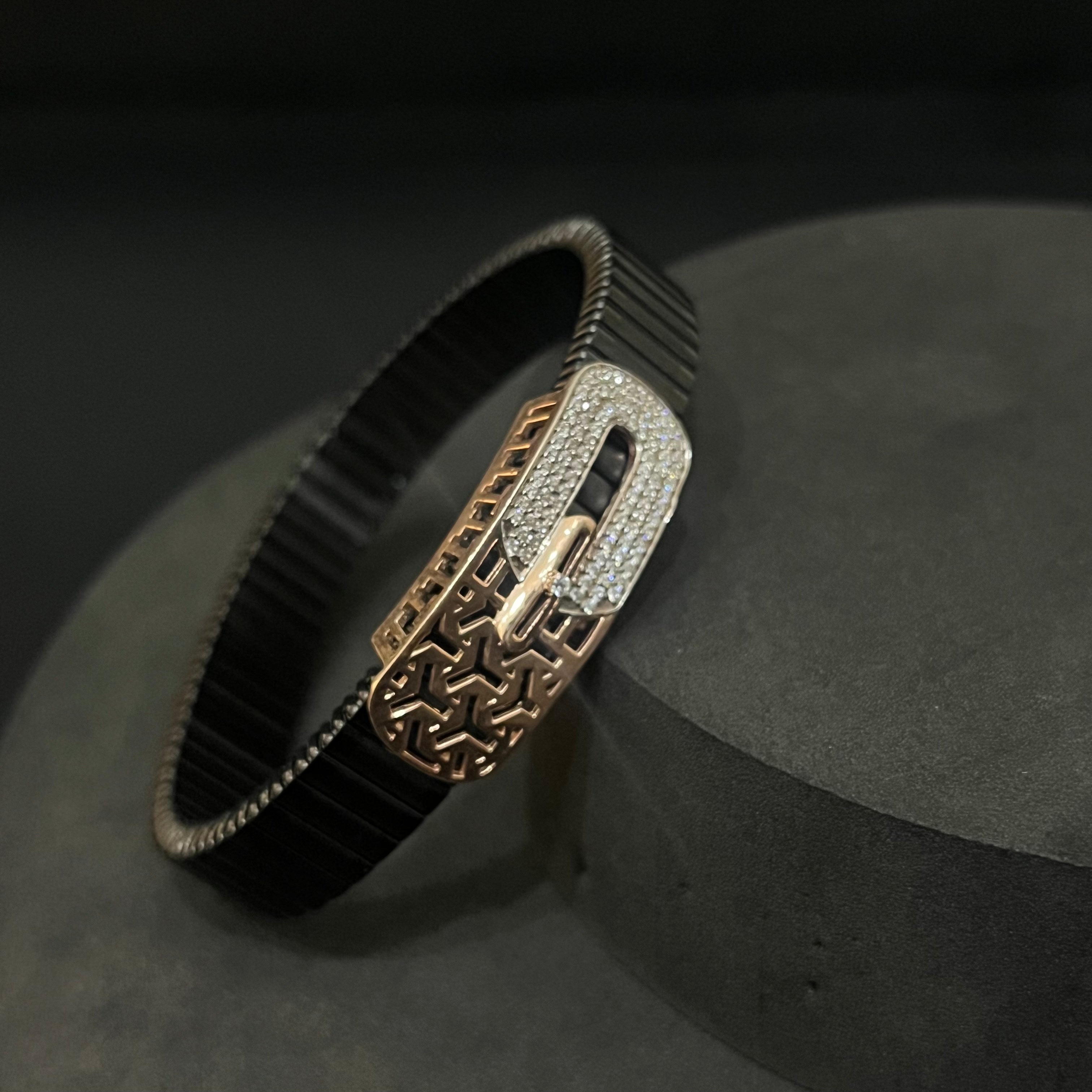 Silver Mens Flexible Band Hexo RG