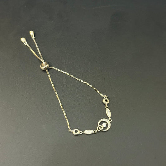 Silver Ladies Bracelet Adjustable Push lock DS16 RG
