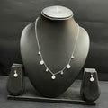 Silver Ladies Pendant Chain Set Purple Crystal Floral Drop 925