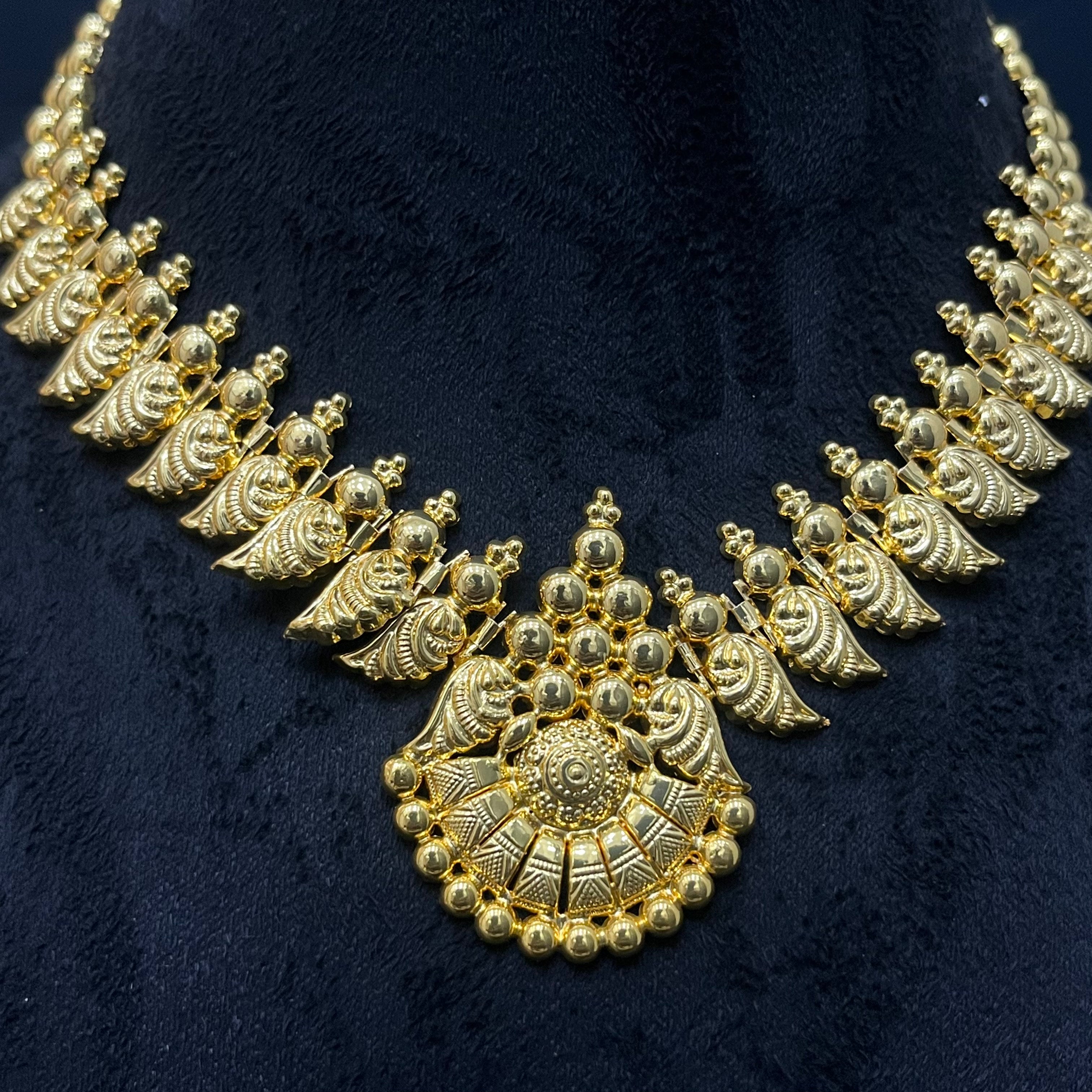 Silver Kerala Manga Necklace Gold Finished 925 KMH2