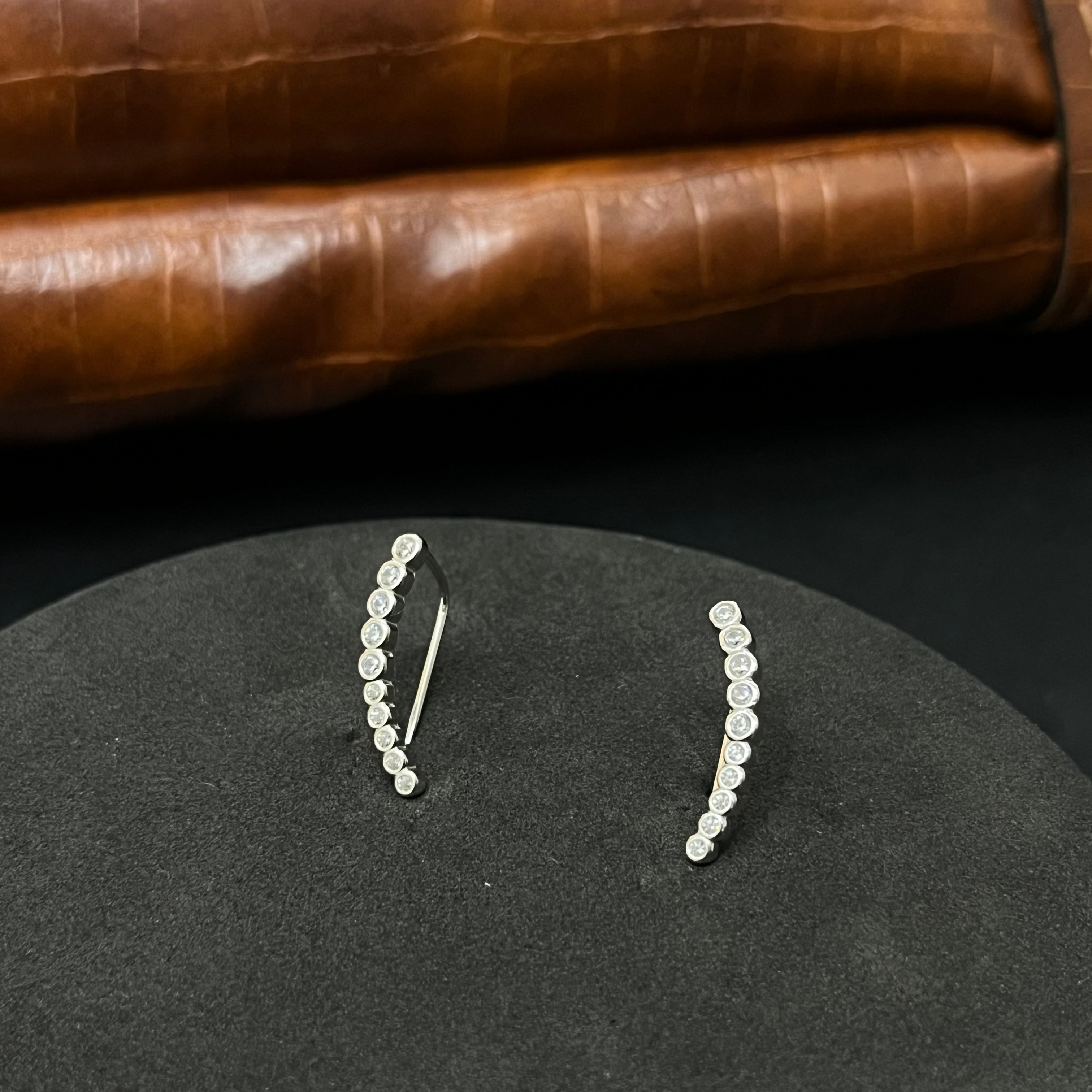 Silver Ladies EarCuffs Catepillar Ss