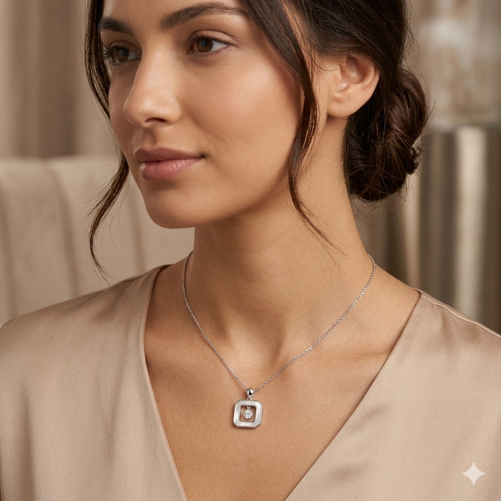 Silver Ladies Chain Sqaure MOP