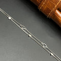 Silver Ladies Bracelet Heart Charm Double Layer 925