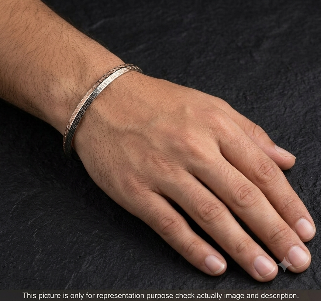 Silver Mens Kada Rosegold Finished Imported 925 R03