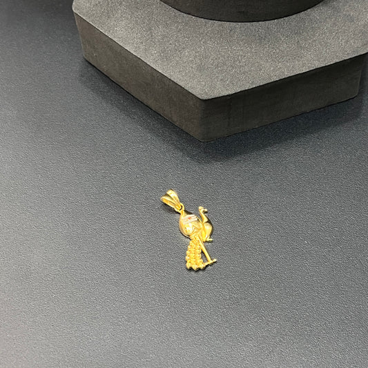 Silver Peacock & Vel Pendant Gold Finished