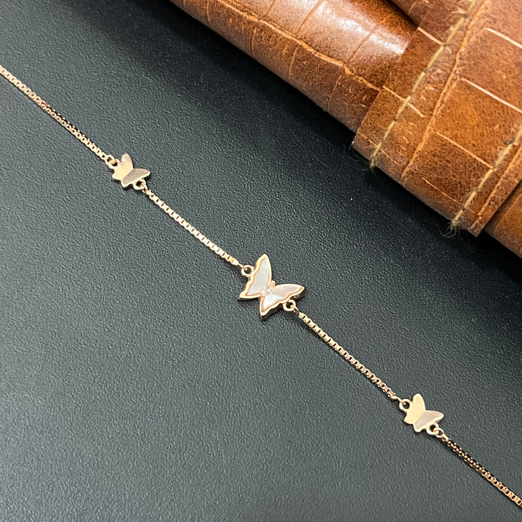 Silver ladies Bracelet Butterfly Rosegold 925