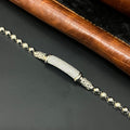 Silver Ladies Bracelet Silver Matte Stones
