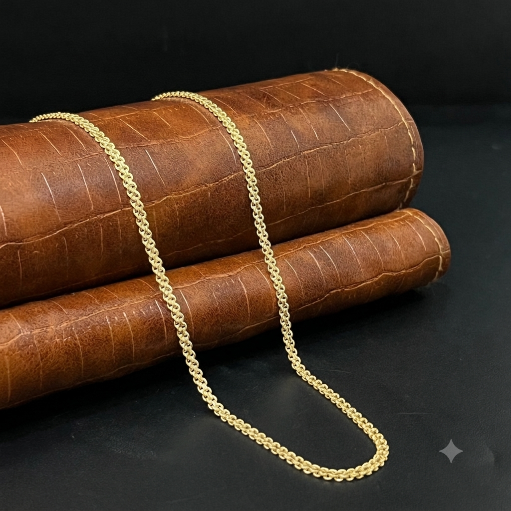 Silver Mens Chain Flat 18i Inches Gold Finished 925 R