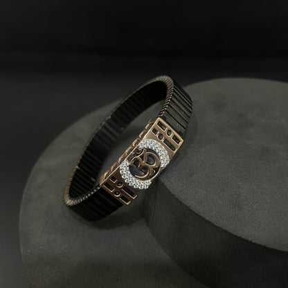 Silver Mens Flexible Band Om