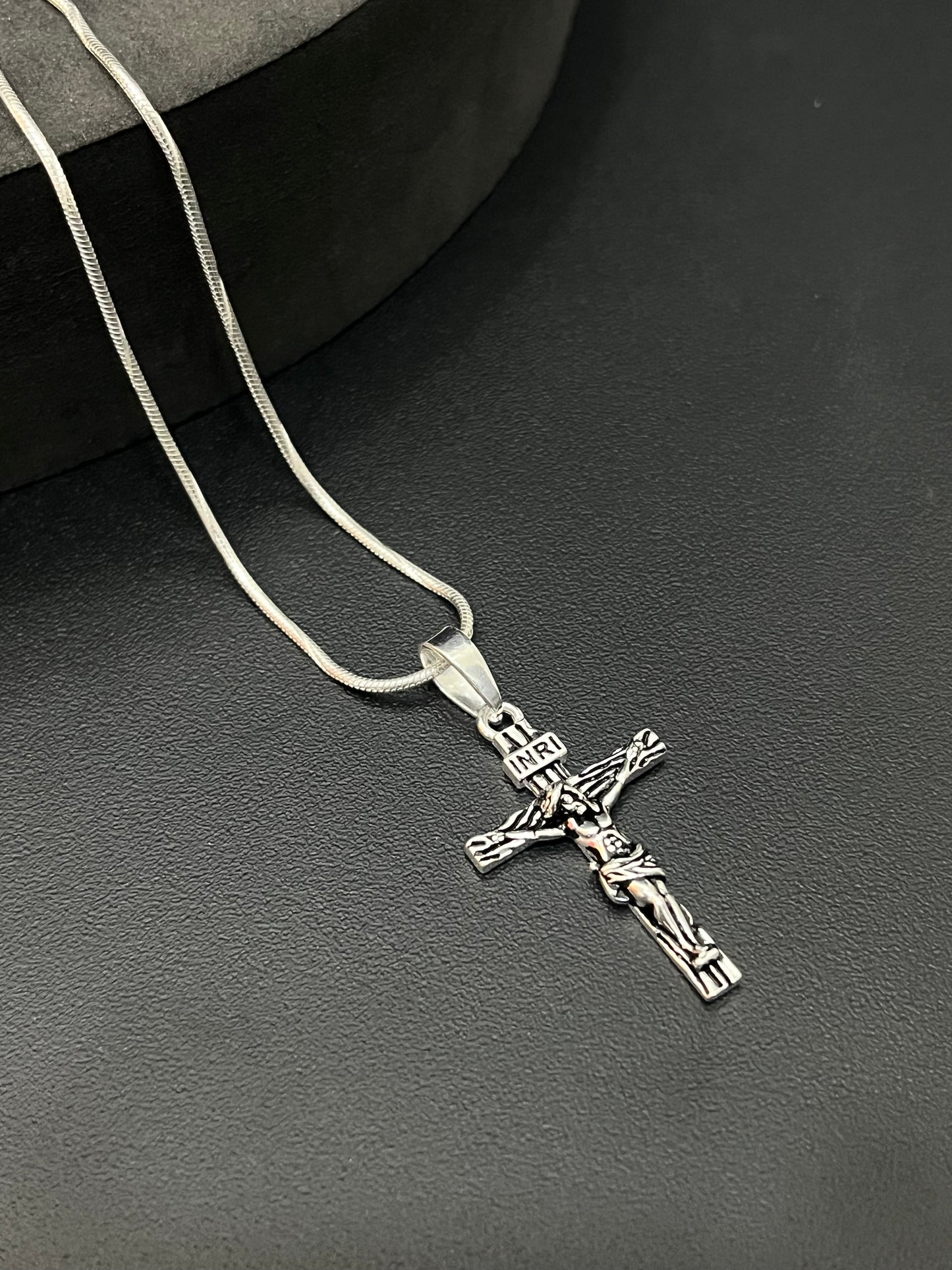 Silver Jesus Cross Pendant 02
