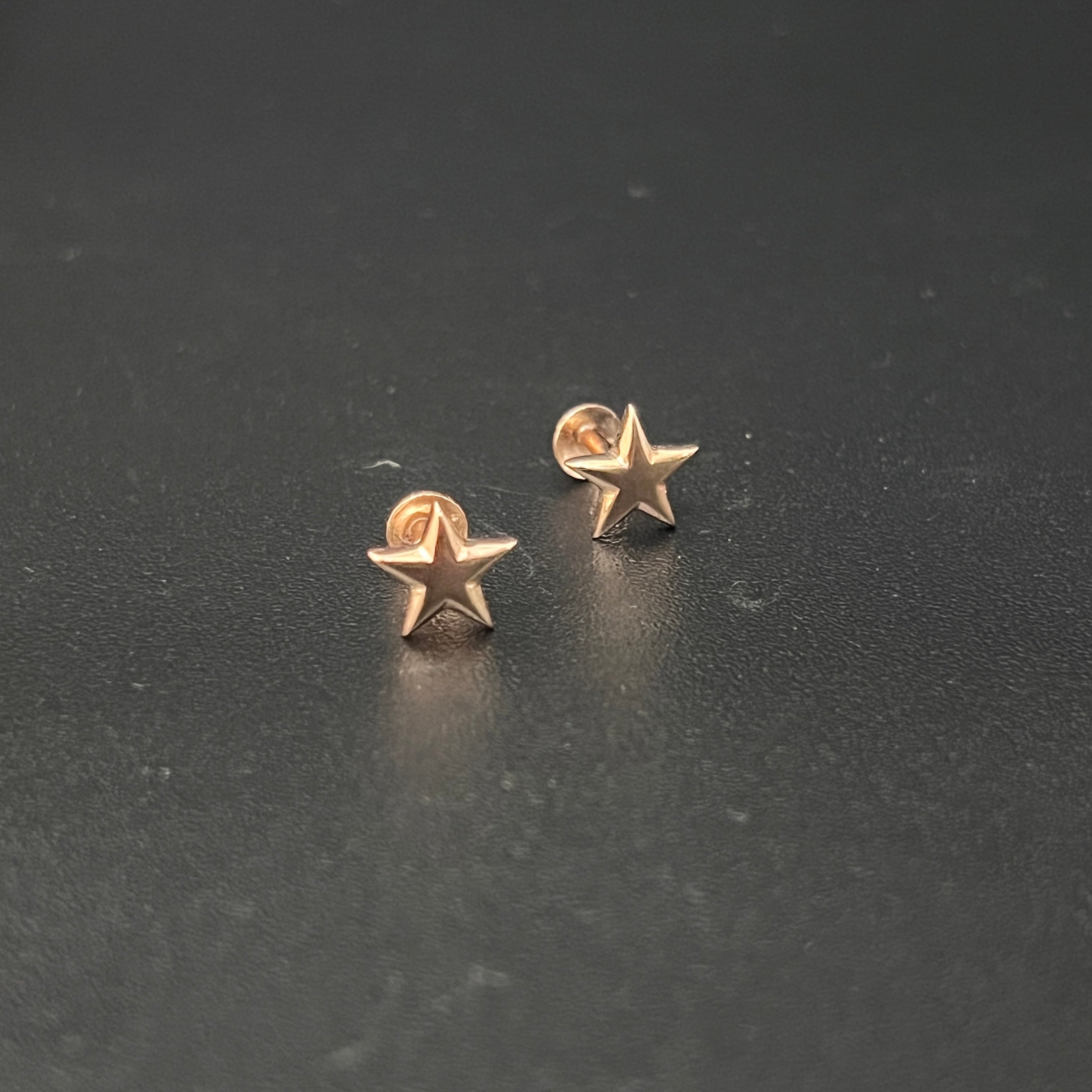 Silver Rosegold Studs Star