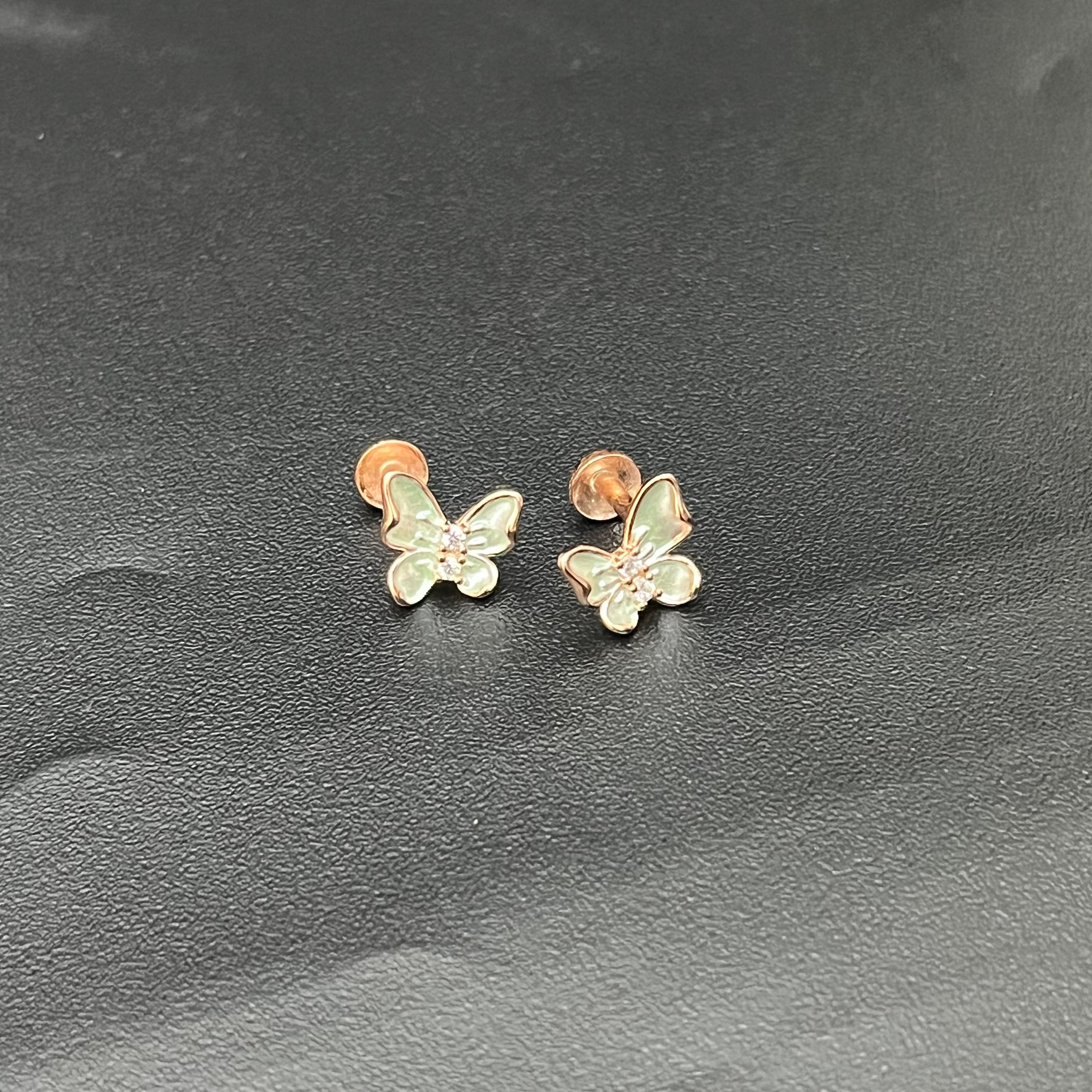 Silver Ladies Stud Butterfly Blue RG 925