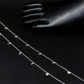 Ladies Silver Anklet White Beads