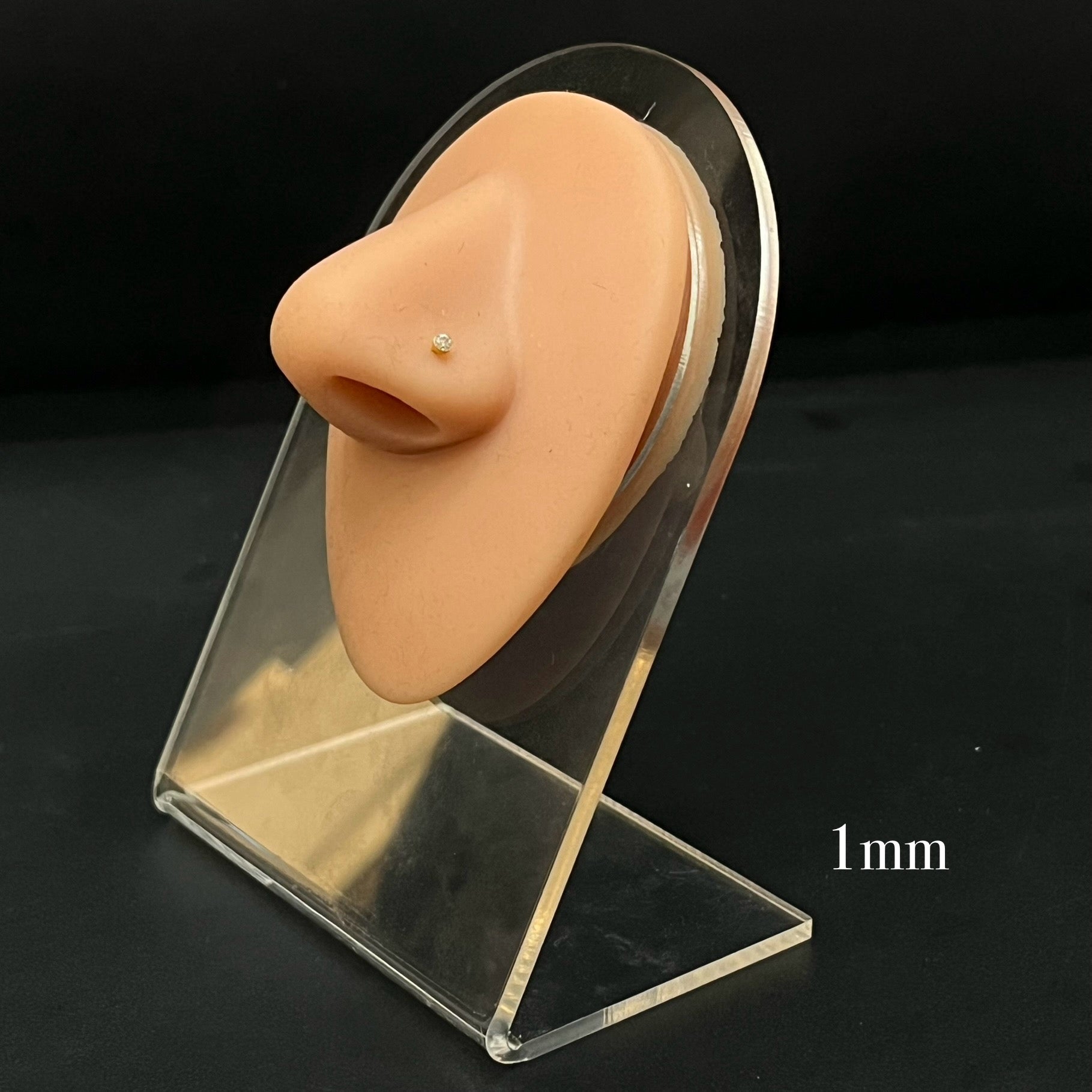Gold Nosepin 1mm One Stone Round