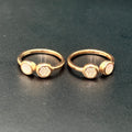Silver Ladies Toe Rings Oval Pink Moss RG