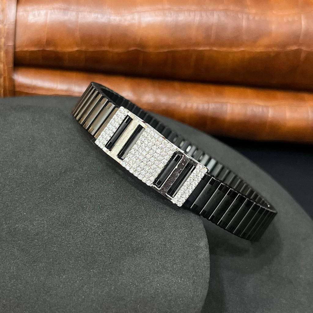 Silver Mens Flexible Bracelet Belt 925