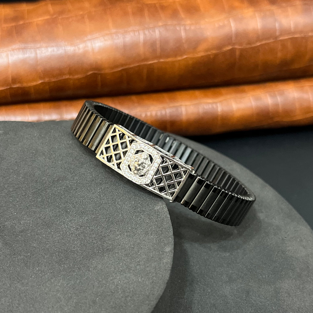 Silver Mens Flexible Bracelet FB3 925