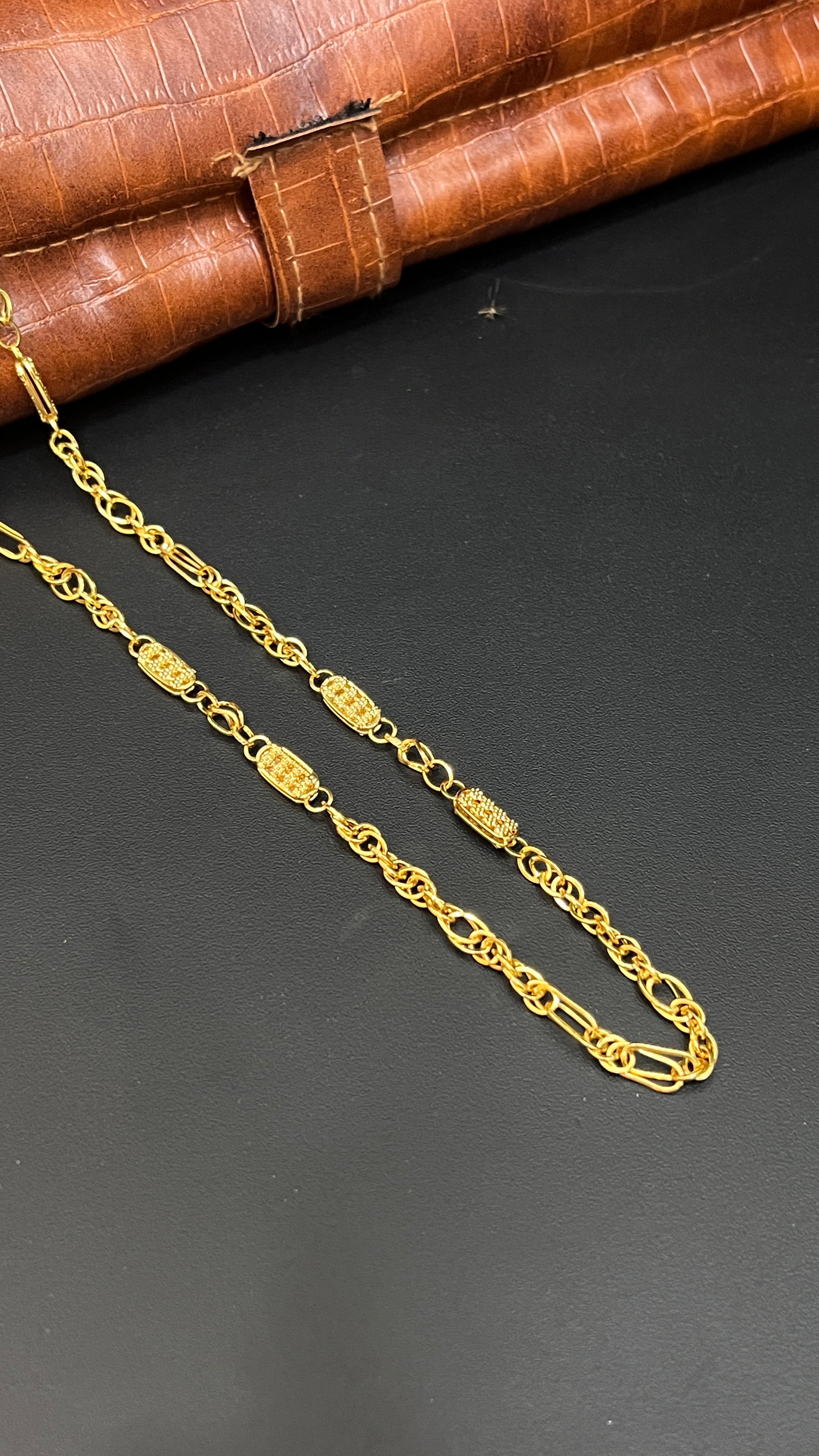 Silver Mens Chain Italian Gold Finished