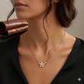 Silver Ladies Chain Petal Cz