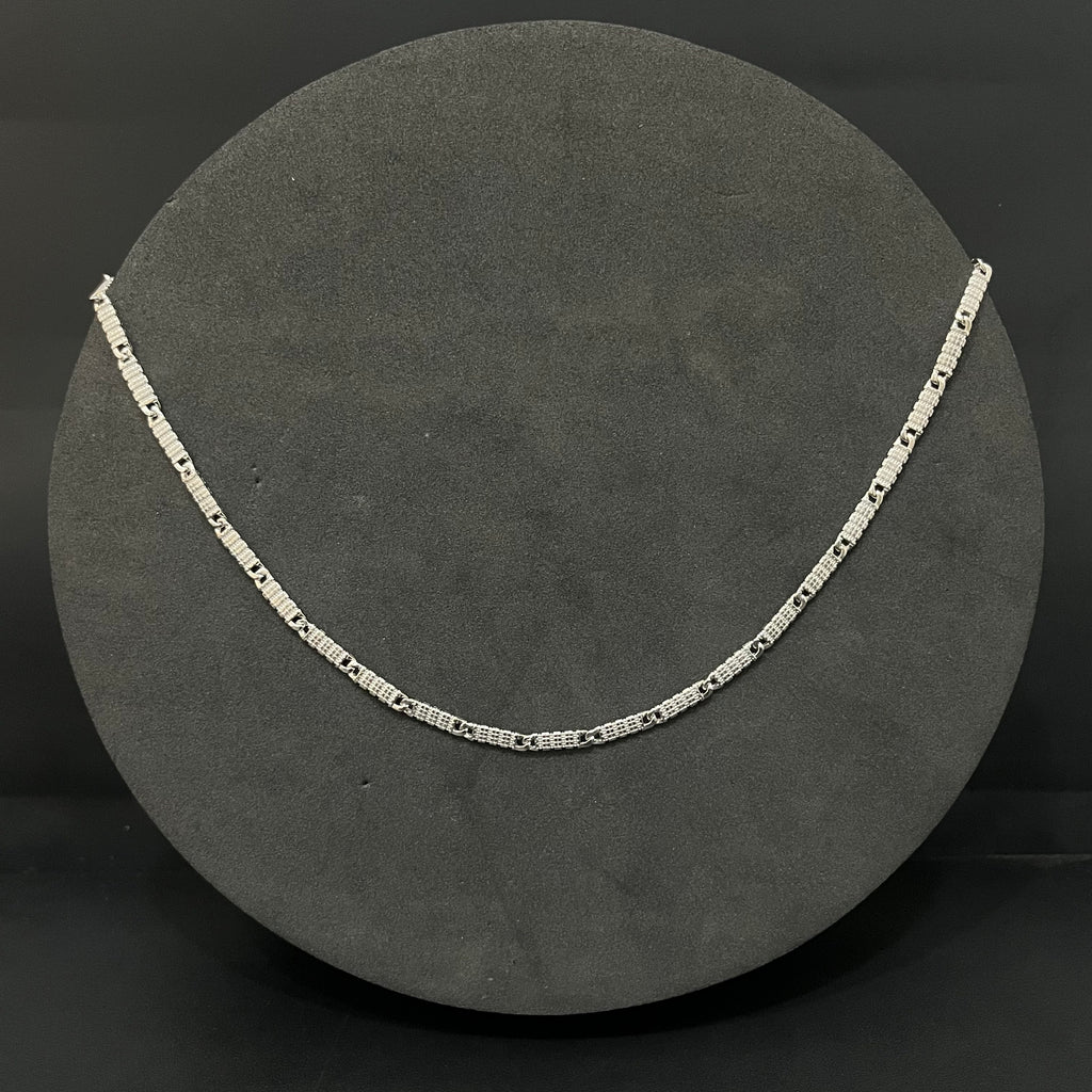 Silver Mens Chain Italian Slash Silver Cut 925