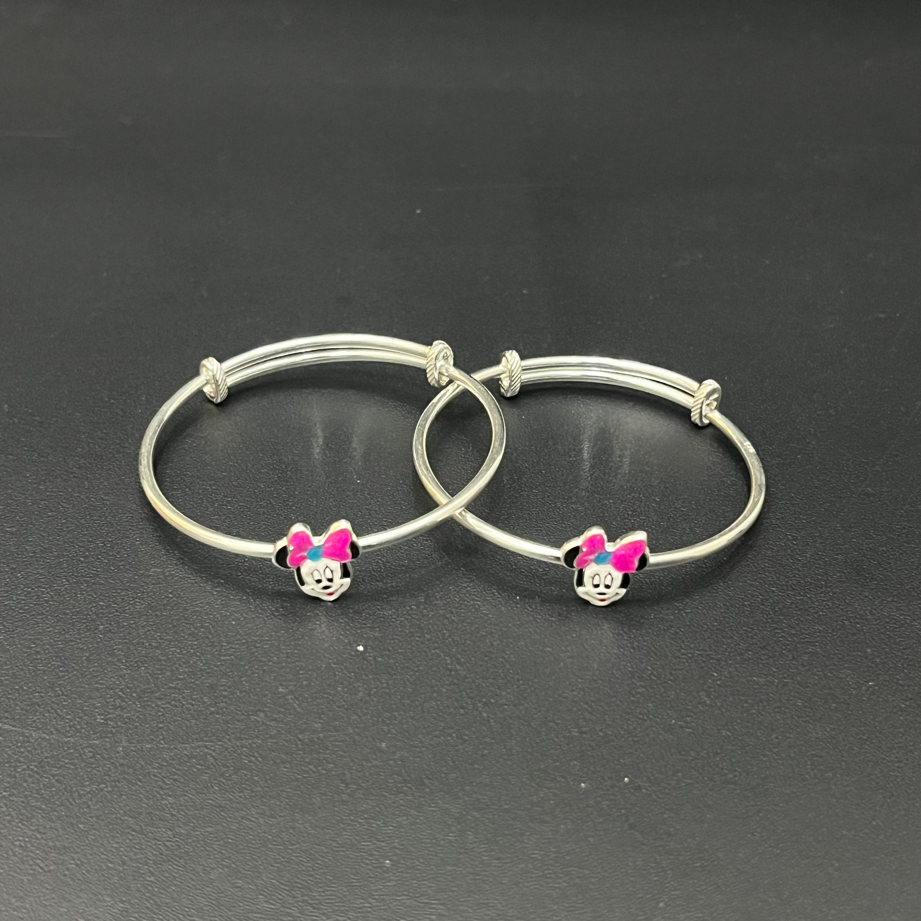 Silver Baby kada Mickey Mouse Pink
