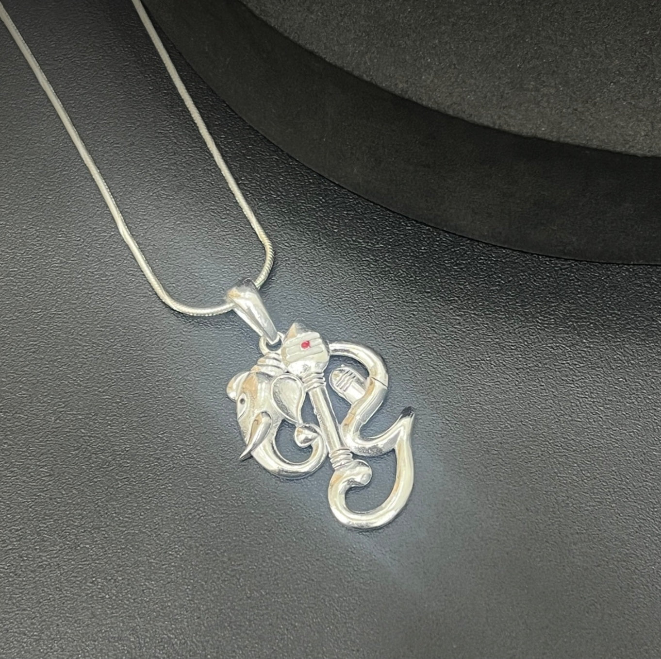 Silver Elephant & Om Pendant