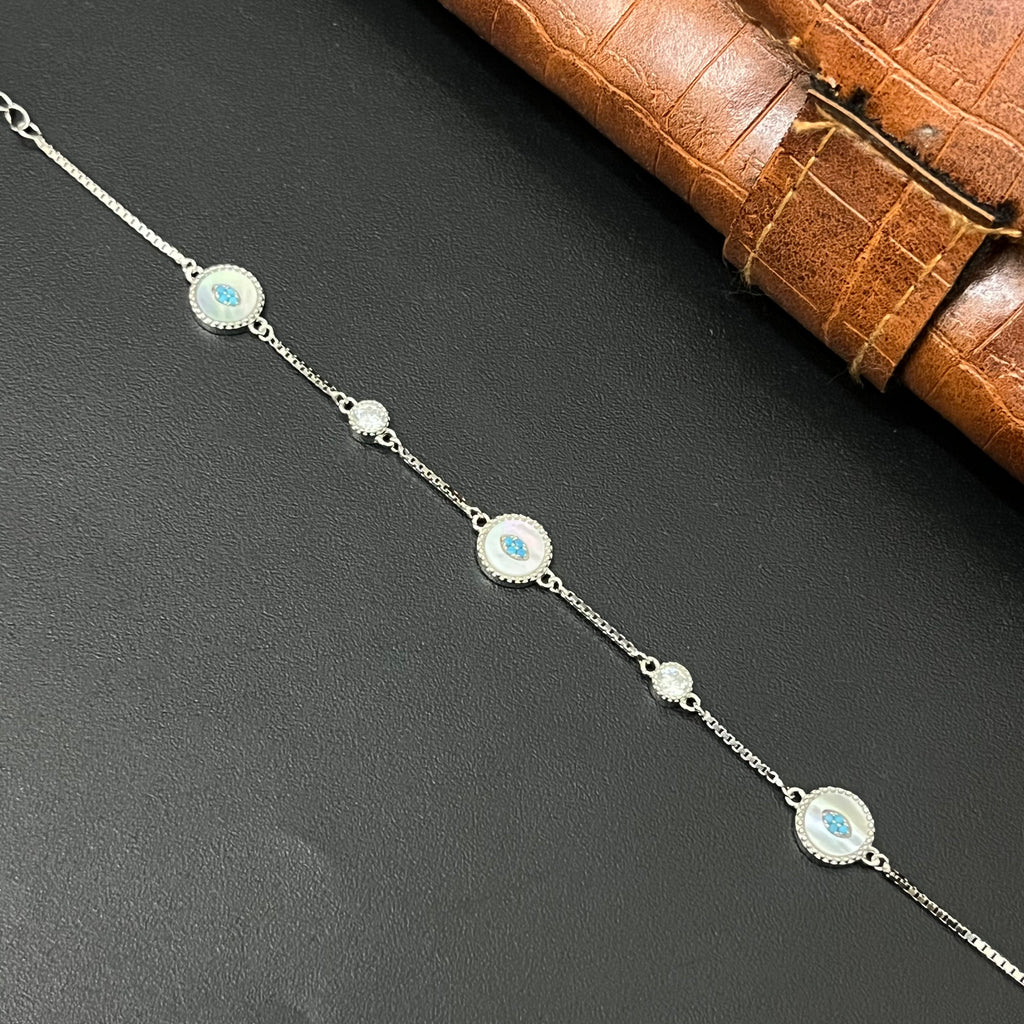 Silver ladies Bracelet Circle MOP 925