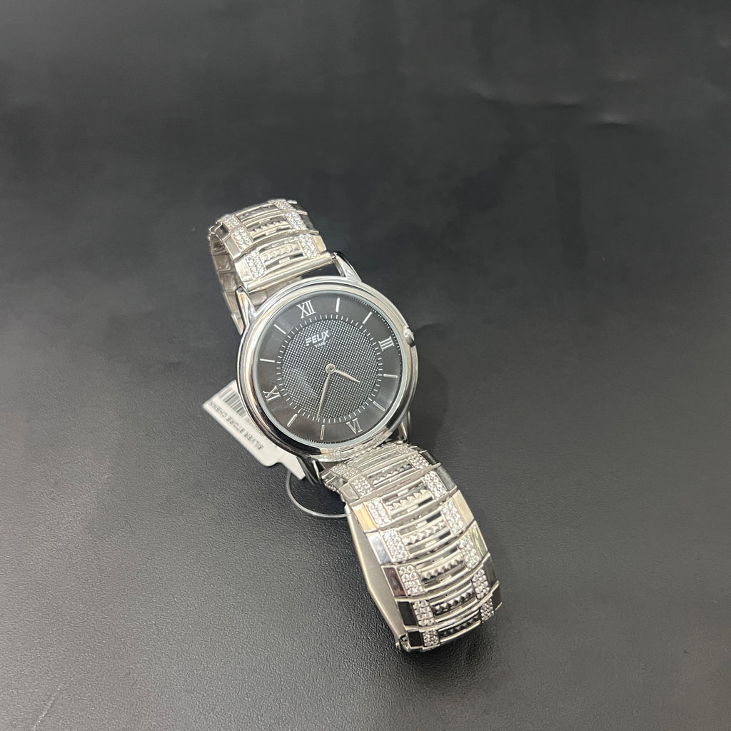 Silver Mens watch Imperial Diamond Link Stone 925
