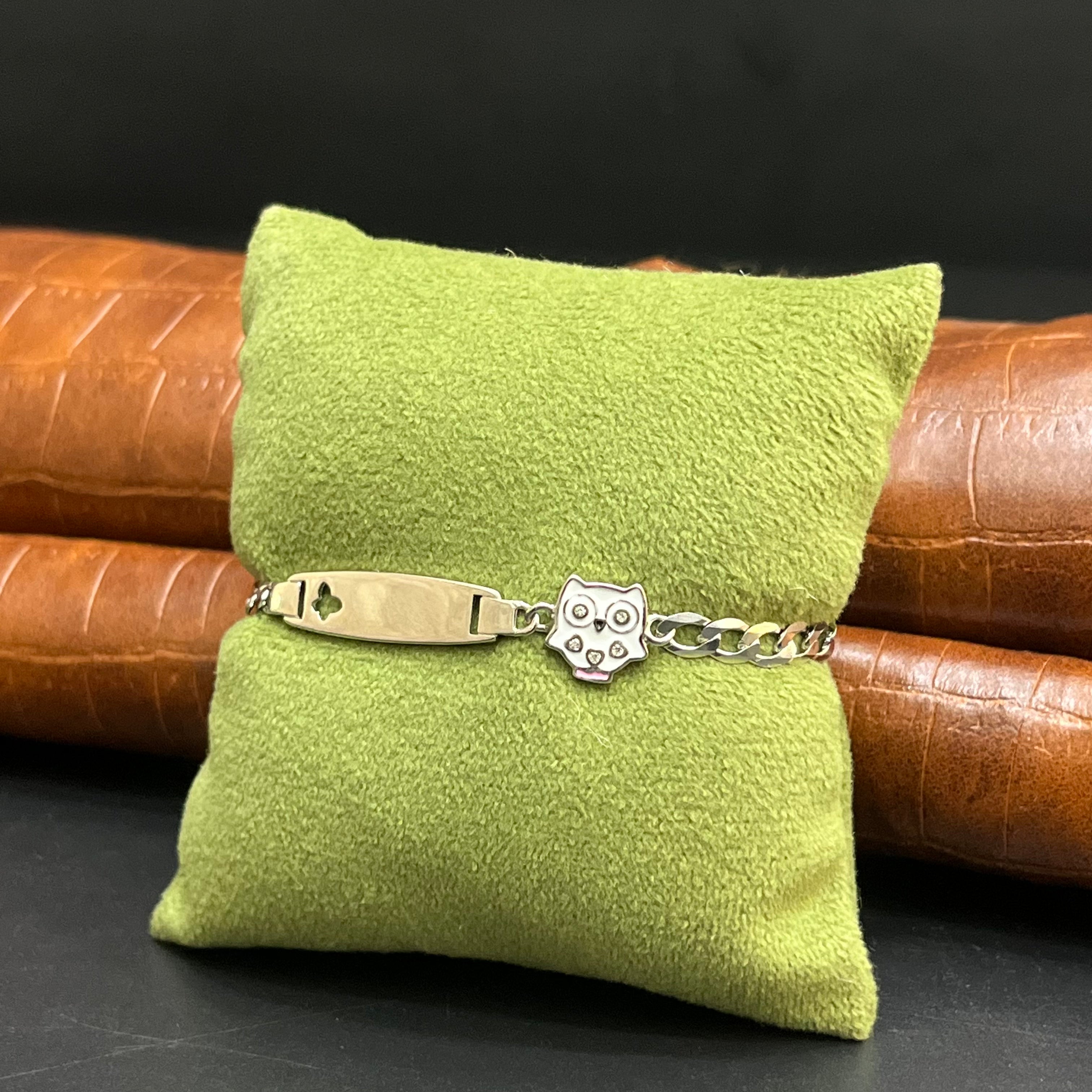 Silver Customised Kids Bracelet Cute Owl Charms Signature 925